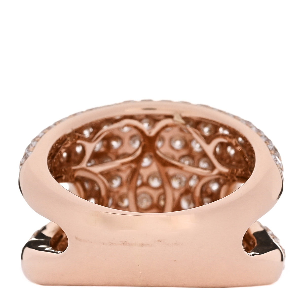 18K Rose Gold Pave Diamond 3.35ctw Pave Ring  53 6.5