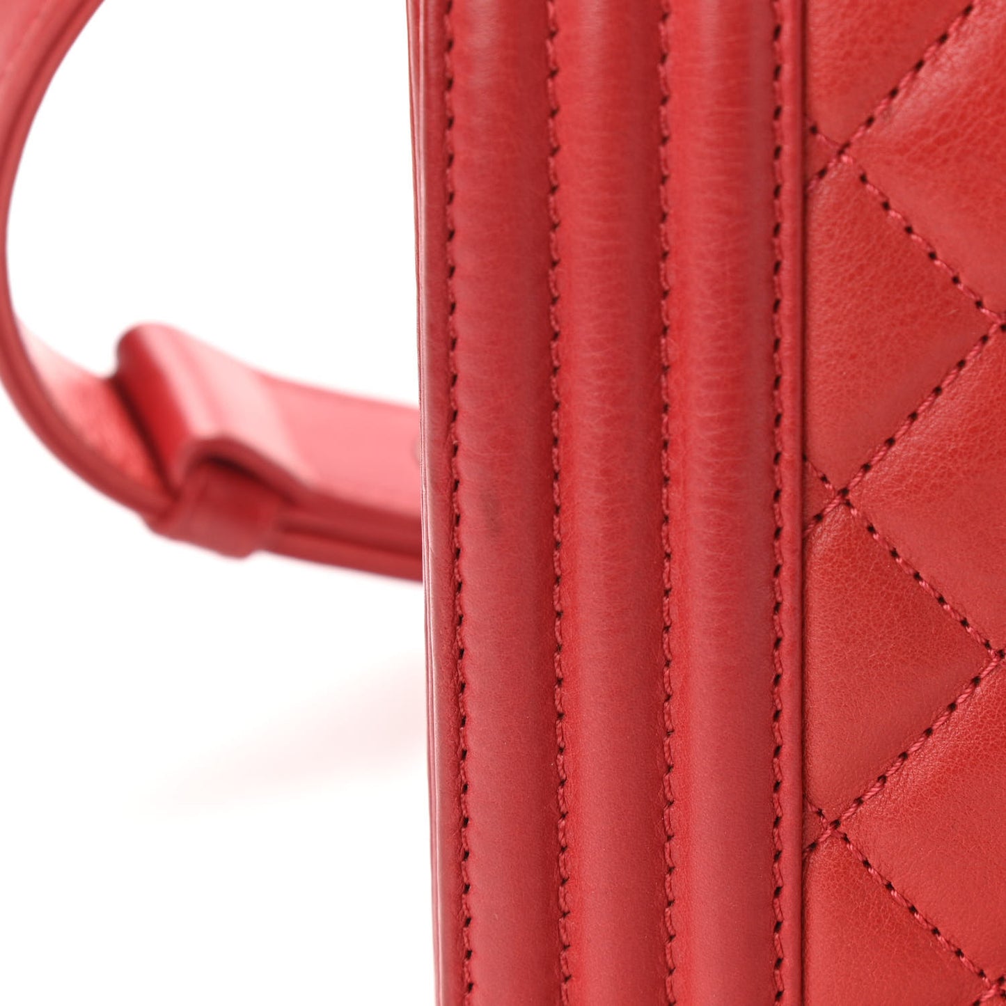 Calfskin Quilted Medium Boy Flap Red