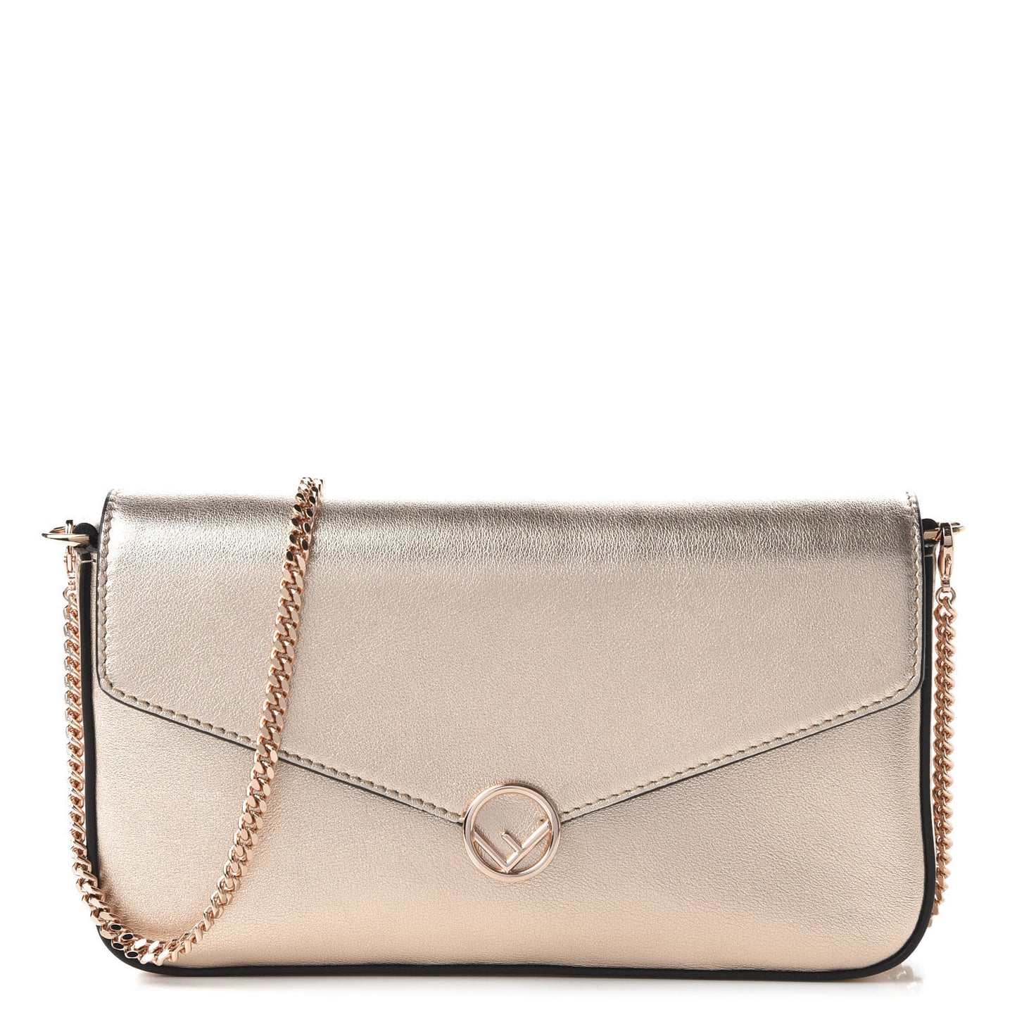 Vitello Laminato F is Fendi Envelope Wallet on Chain Rame