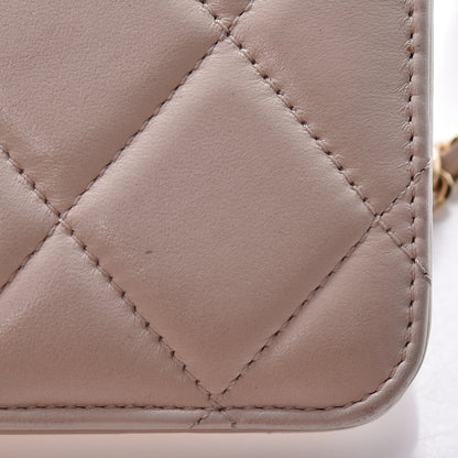 Chanel Lambskin Quilted Golden Class Wallet on Chain WOC Light Pink 11 of 13