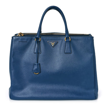 Prada Saffiano Lux Extra Large Galleria Double Zip Tote Bluette 1 of 12