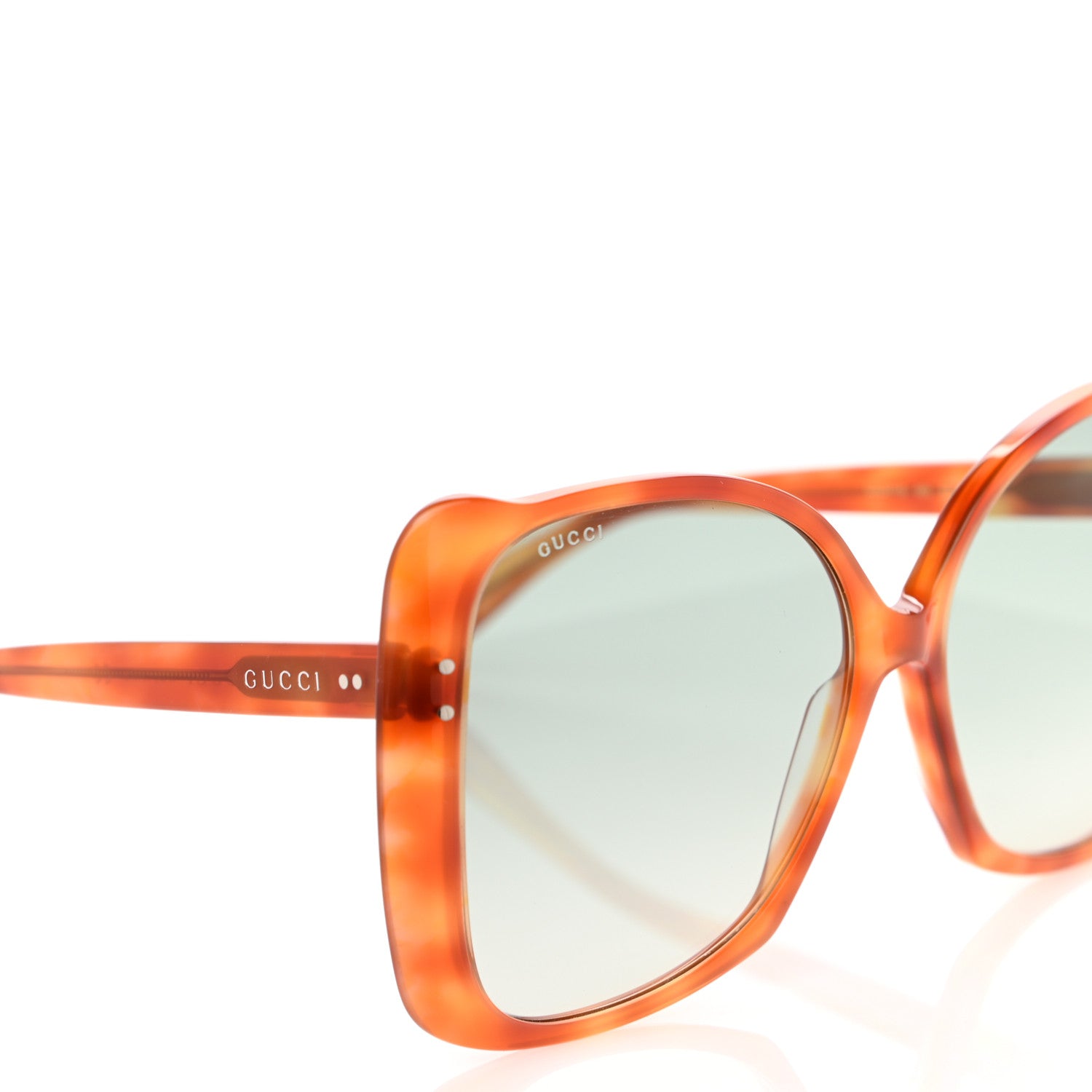 Gucci Acetate Oversize Square Frame GG0471S Sunglasses Havana Green 7 of 7
