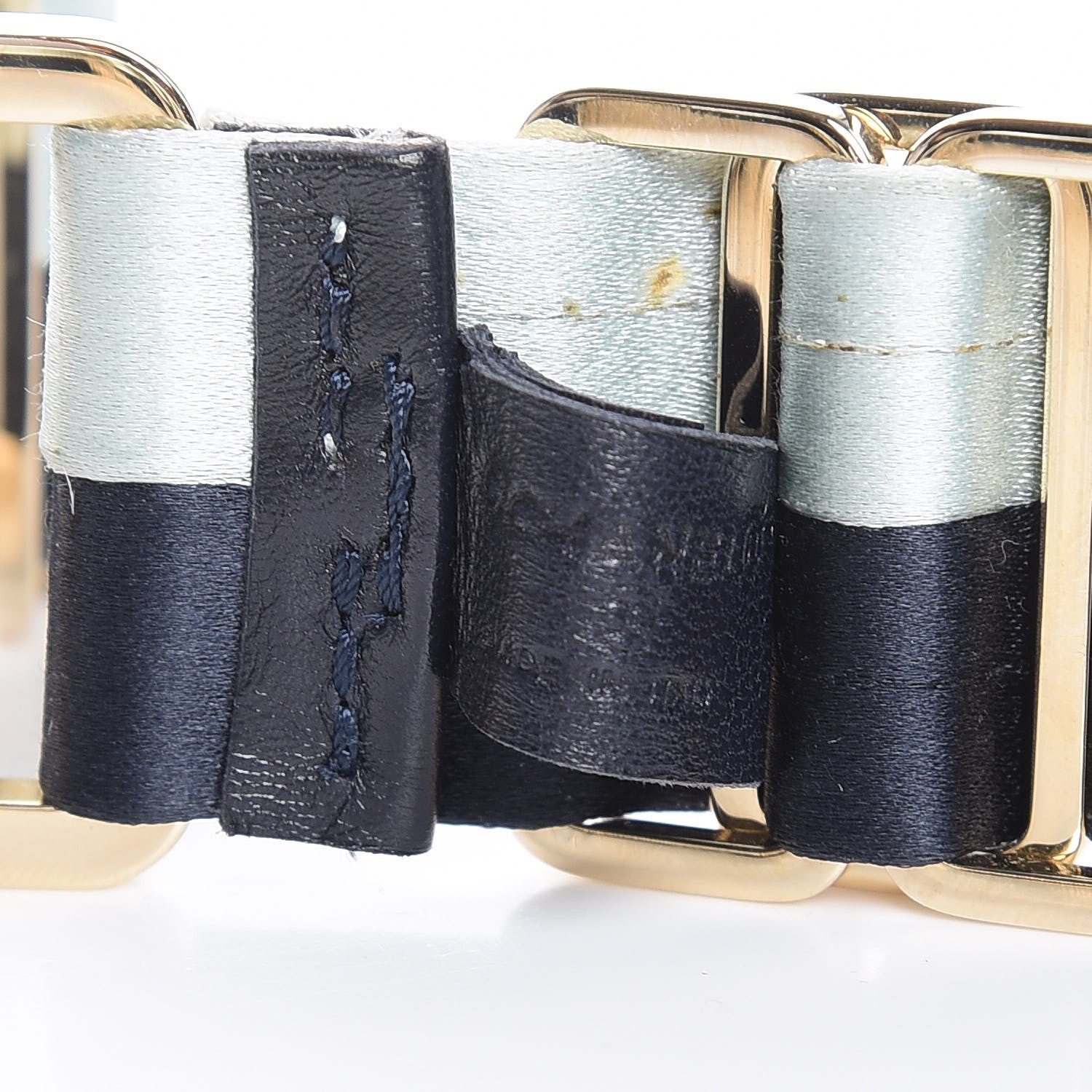 Chanel Satin Chain Belt 80 32 Navy Light Blue 8 of 8