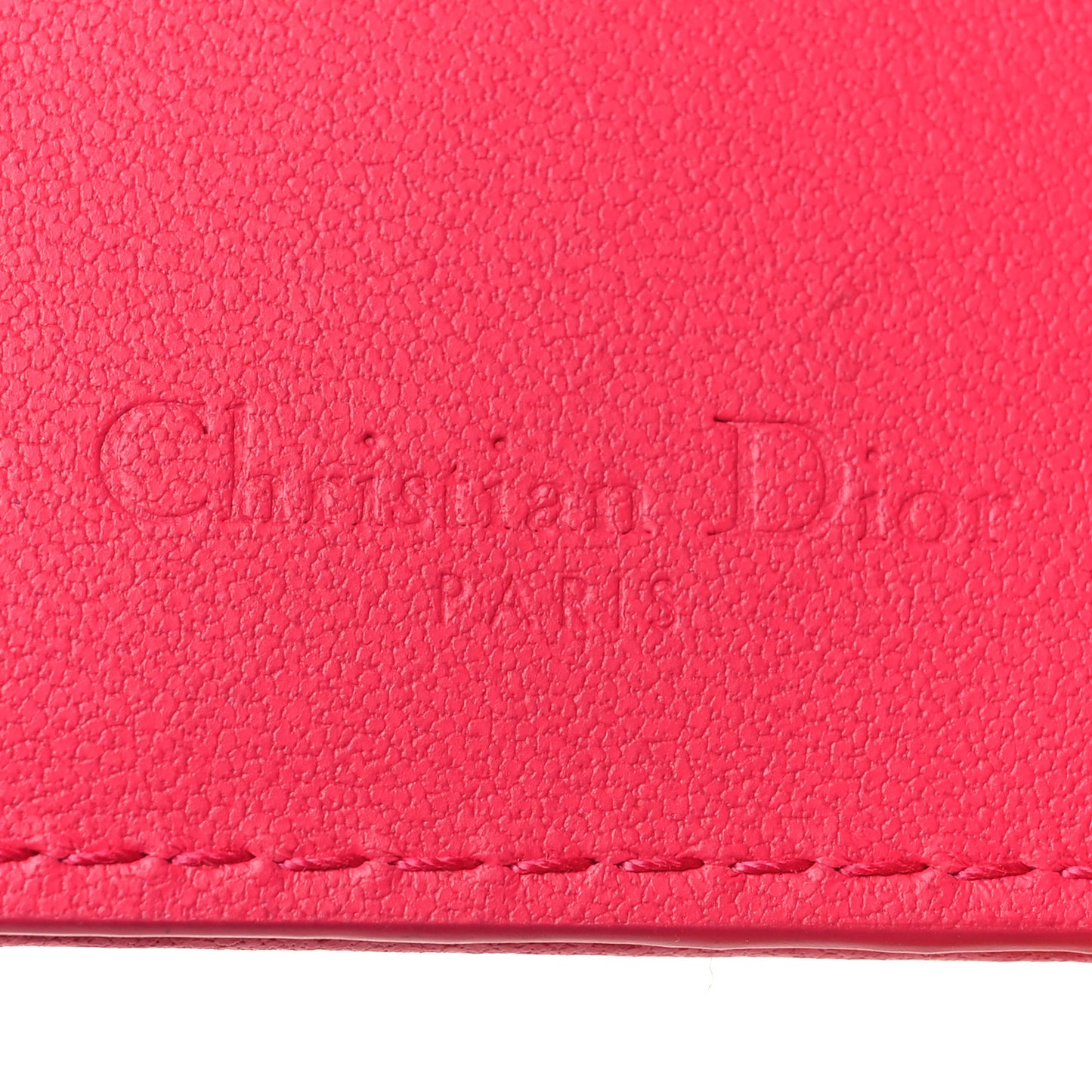 Lambskin Cannage Small Lady Dior Flap Card Holder Fuchsia