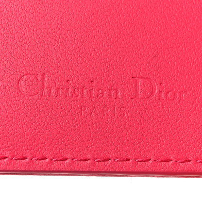 Christian Dior Lambskin Cannage Small Lady Dior Flap Card Holder Fuchsia 7 of 10