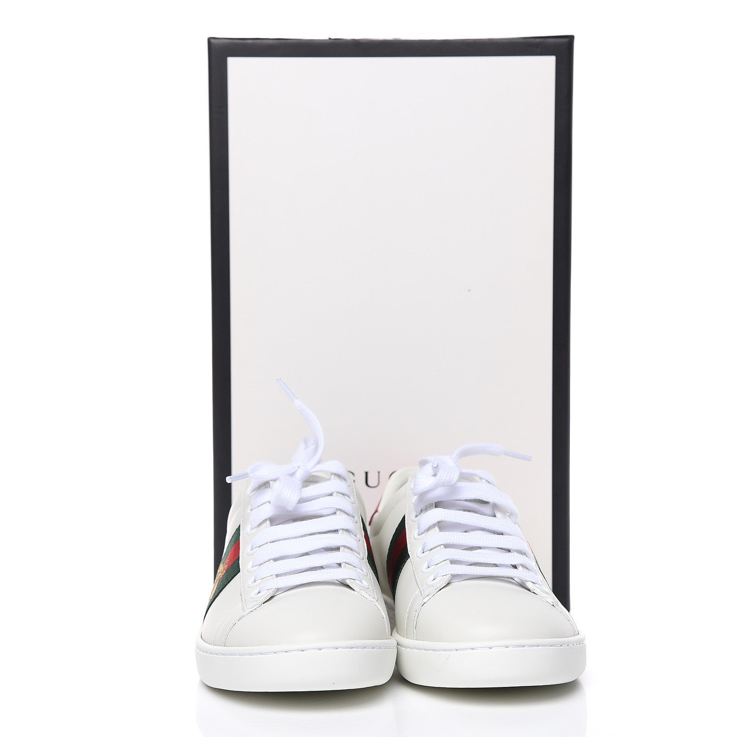 Gucci Calfskin Ayers Bee Embroidered Womens Ace Sneakers 36.5 White Green 10 of 10