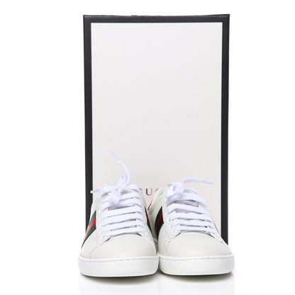 Gucci Calfskin Ayers Bee Embroidered Womens Ace Sneakers 36.5 White Green 10 of 10