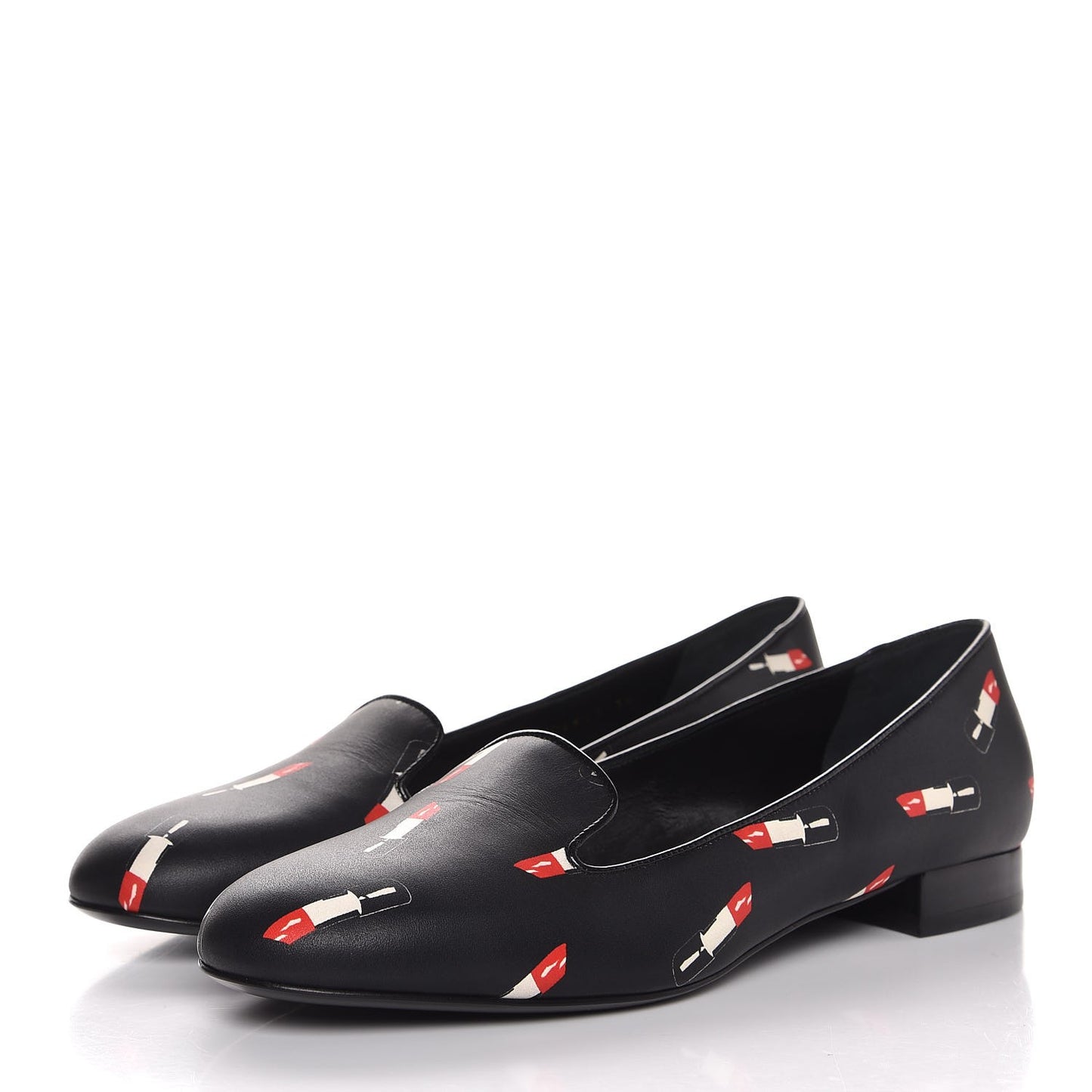 Soft Calfskin Lipstick Print Loafer 39 Black