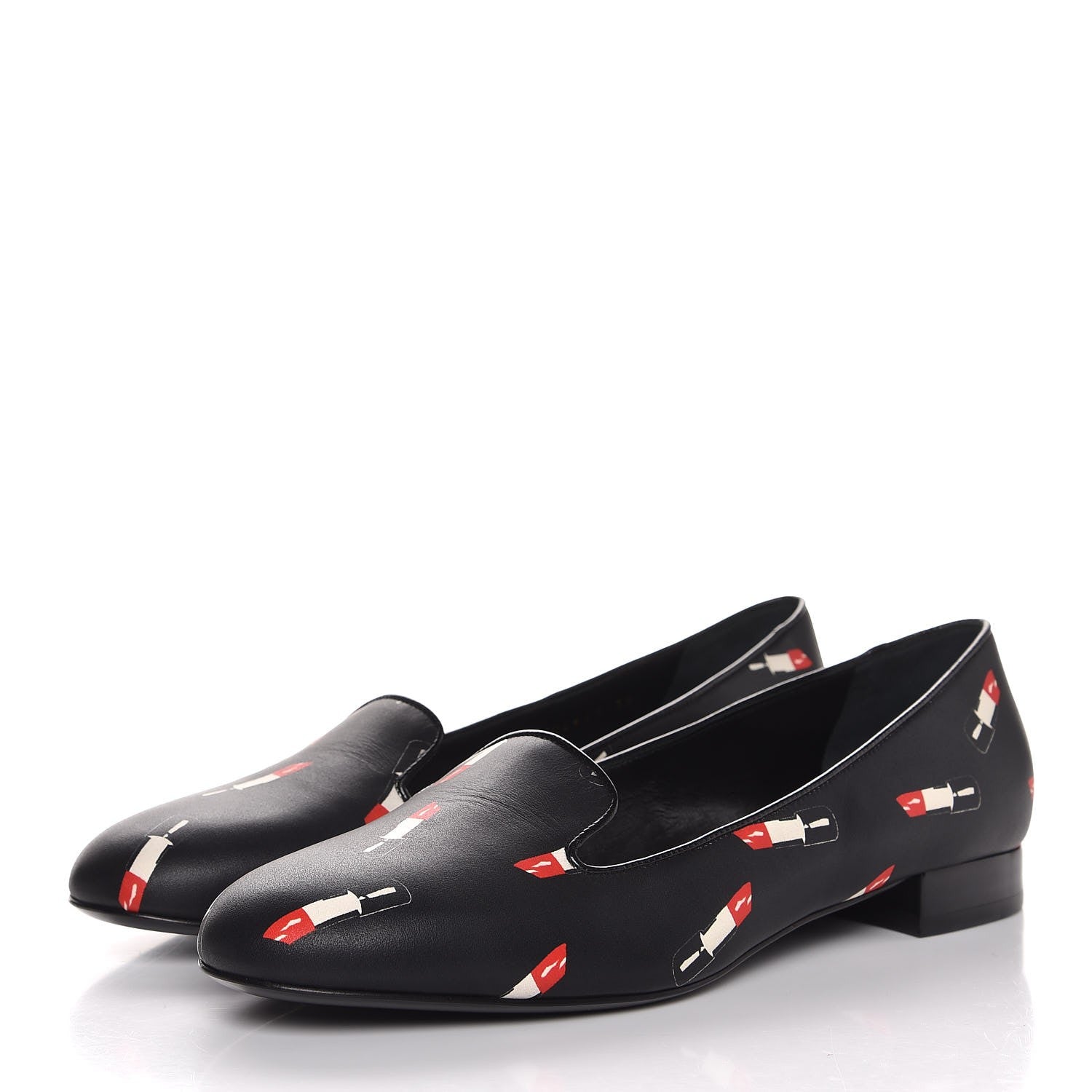 Saint Laurent Soft Calfskin Lipstick Print Loafer 39 Black 3 of 8