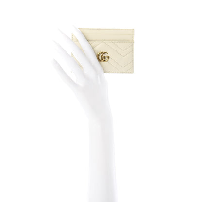 Gucci Calfskin Matelasse GG Marmont Card Holder White 2 of 7
