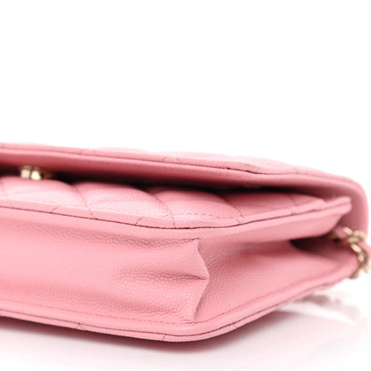 Chanel Caviar Quilted Wallet on Chain WOC Light Pink 11 of 12
