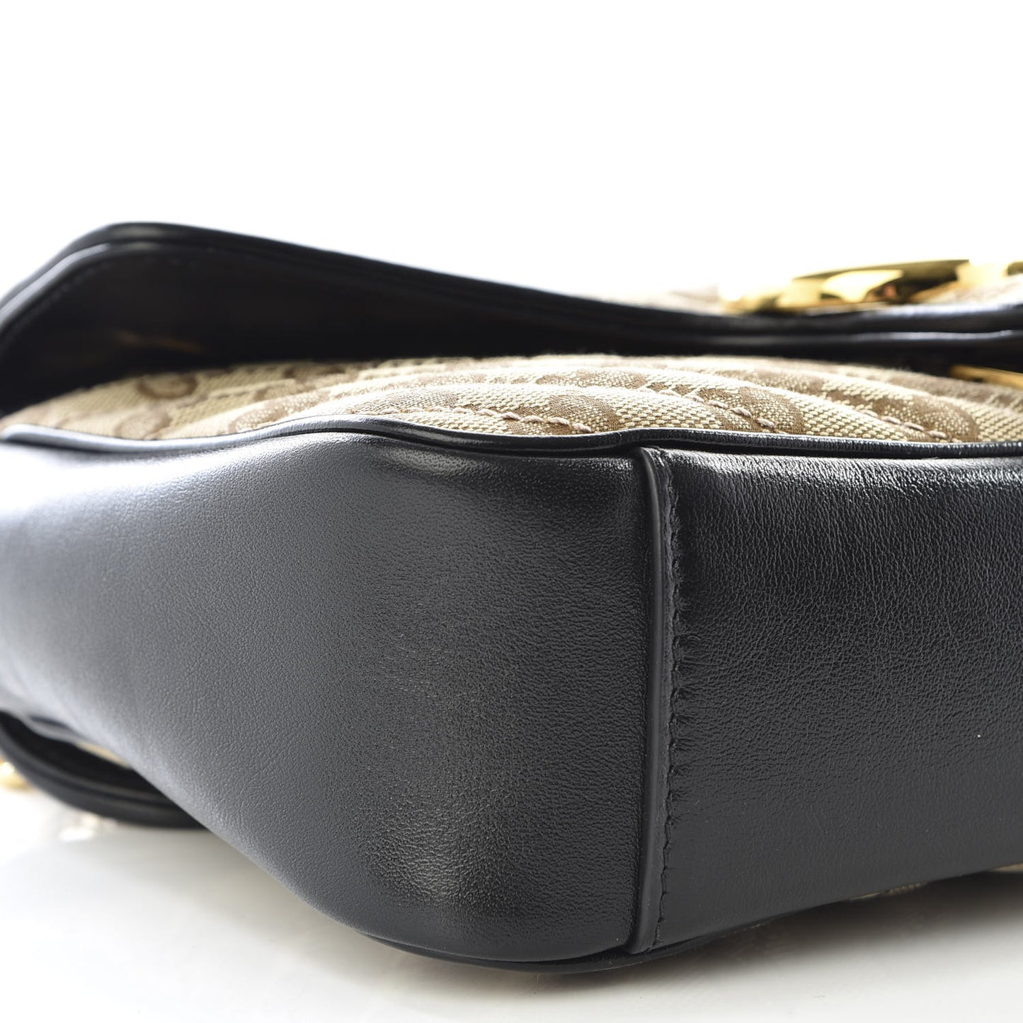Monogram Matelasse Diagonal Small GG Marmont Shoulder Bag Beige Black
