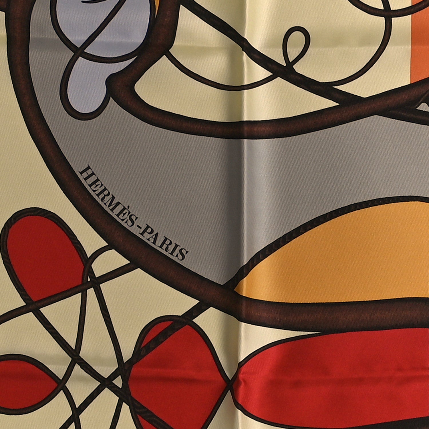 Hermes Silk Soie Coup De Fouet Scarf 90 Black Etoupe Gris 2 of 3