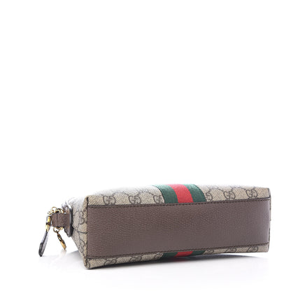 Gucci GG Supreme Monogram Textured Dollar Calfskin Web Small Ophidia Dome Shoulder Bag Beige Ebony New Acero 4 of 10
