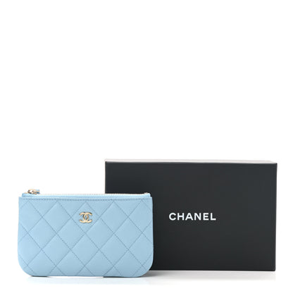 Chanel Caviar Quilted Small Cosmetic Case Light Blue 8 of 8