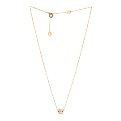 Bulgari 18K Rose Gold Diamond Small B.Zero1 Pave Pendant Necklace 3 of 8