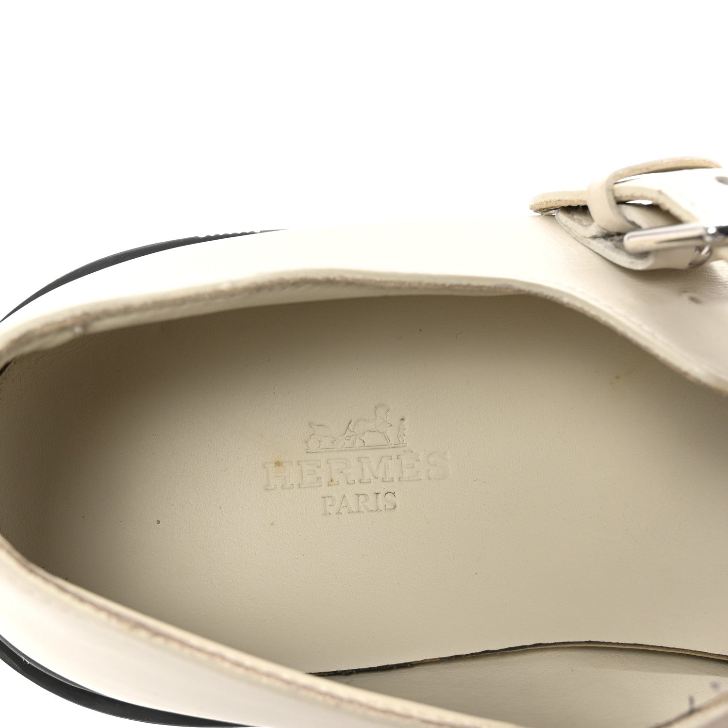 Hermes Calfskin Hoxton Oxford 37.5 Beige Glaise 8 of 8