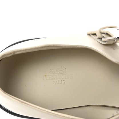 Hermes Calfskin Hoxton Oxford 37.5 Beige Glaise 8 of 8