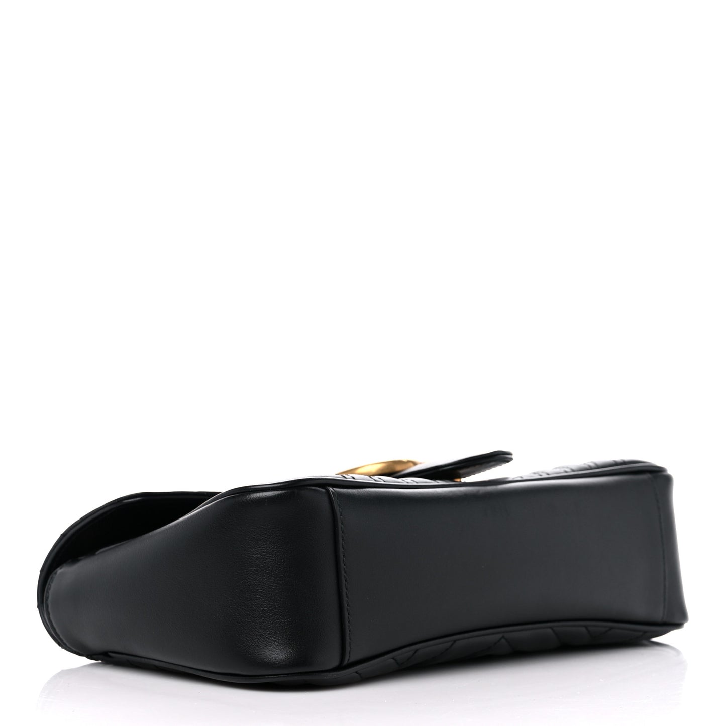 Calfskin Matelasse Small GG Marmont Shoulder Bag Black