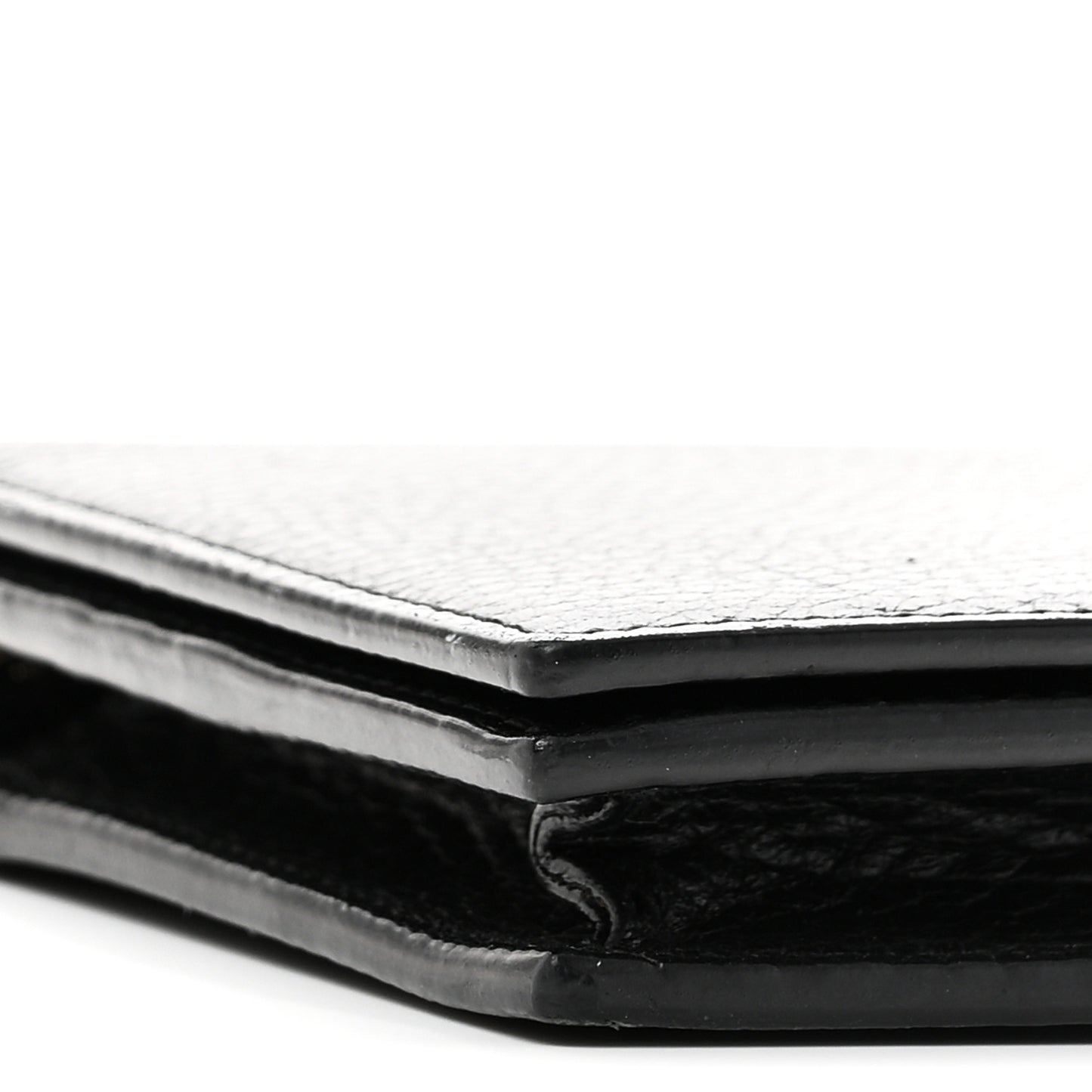 Dollar Calfskin Medium Betty Chain Wallet Black