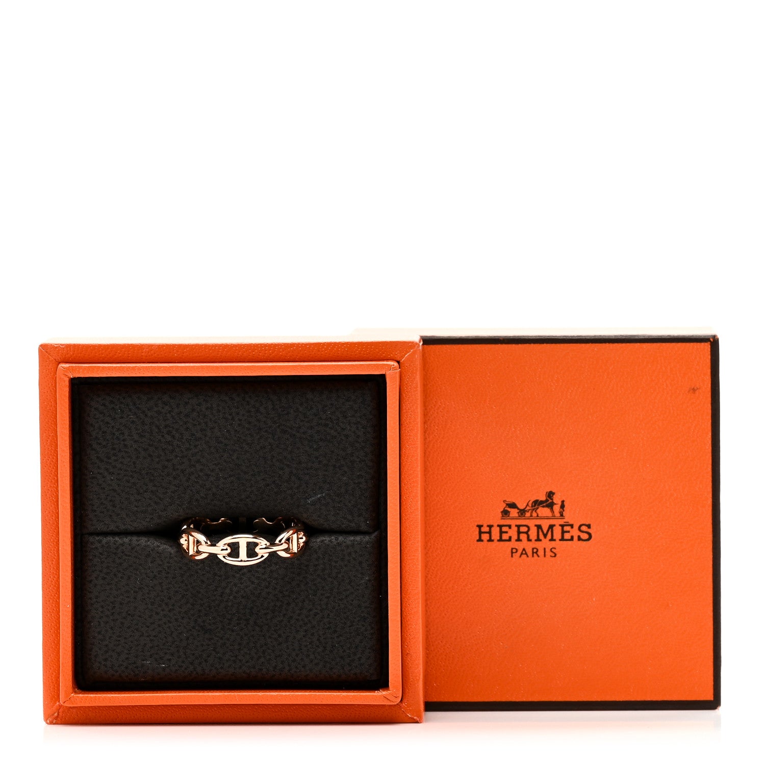 Hermes 18K Rose Gold PM Chaine d'Ancre Enchainee Ring 59 8.75 6 of 6
