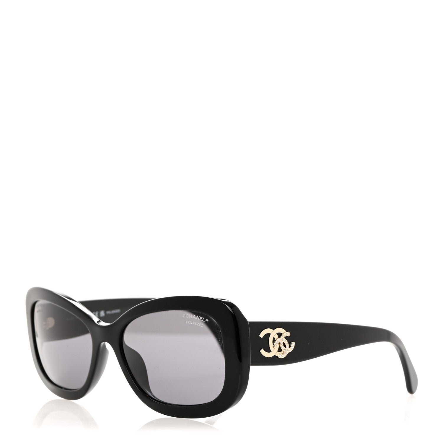 Chanel Acetate Polarized CC Sunglasses 5468-B-A Black 1 of 9