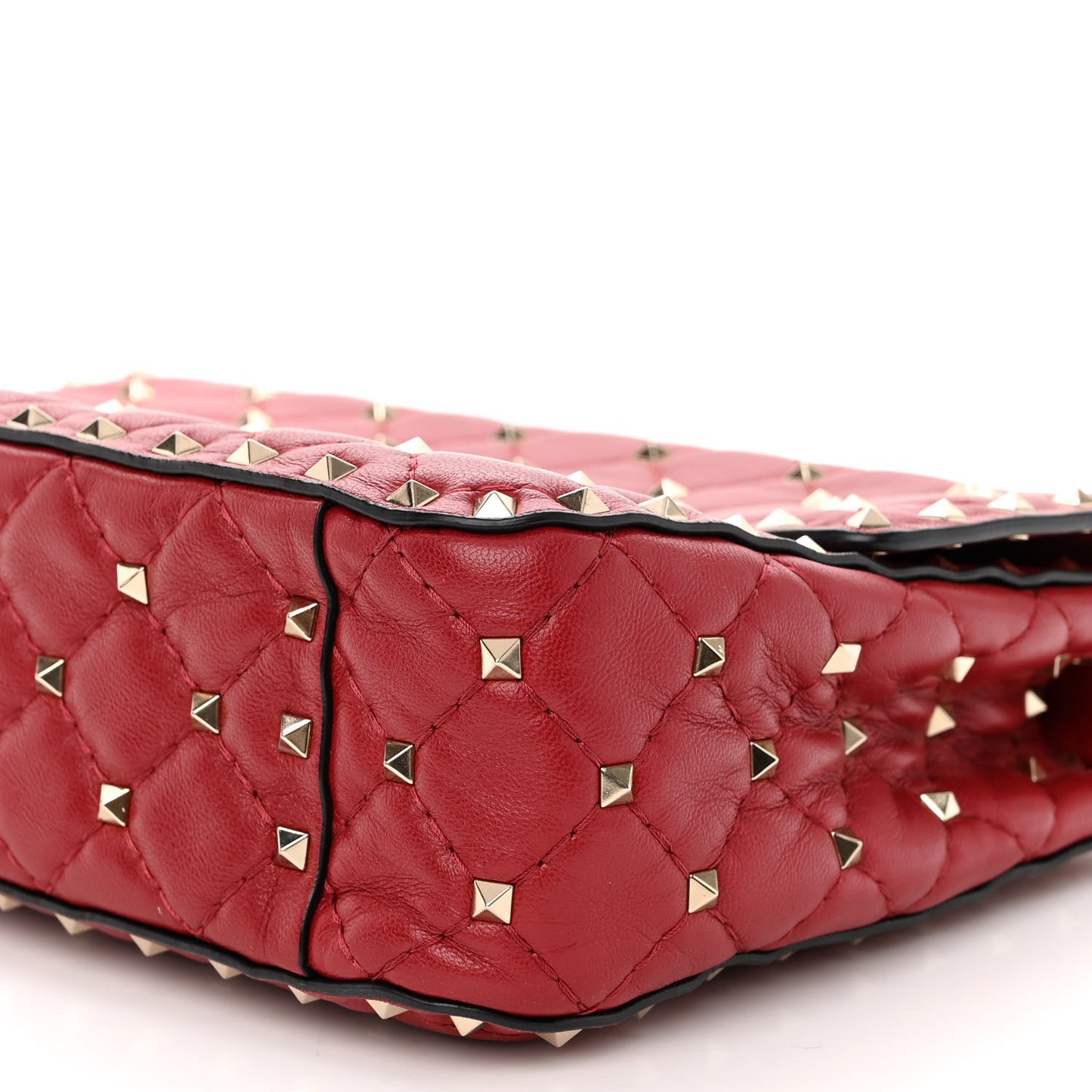 Nappa Medium Rockstud Spike Shoulder Bag Rosso Valentino