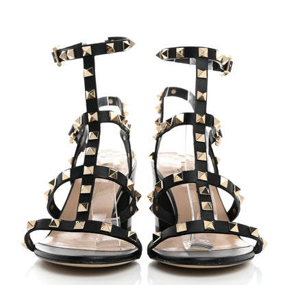 Valentino Garavani Calfskin Rockstud 60mm City Sandals 38 Black 2 of 7