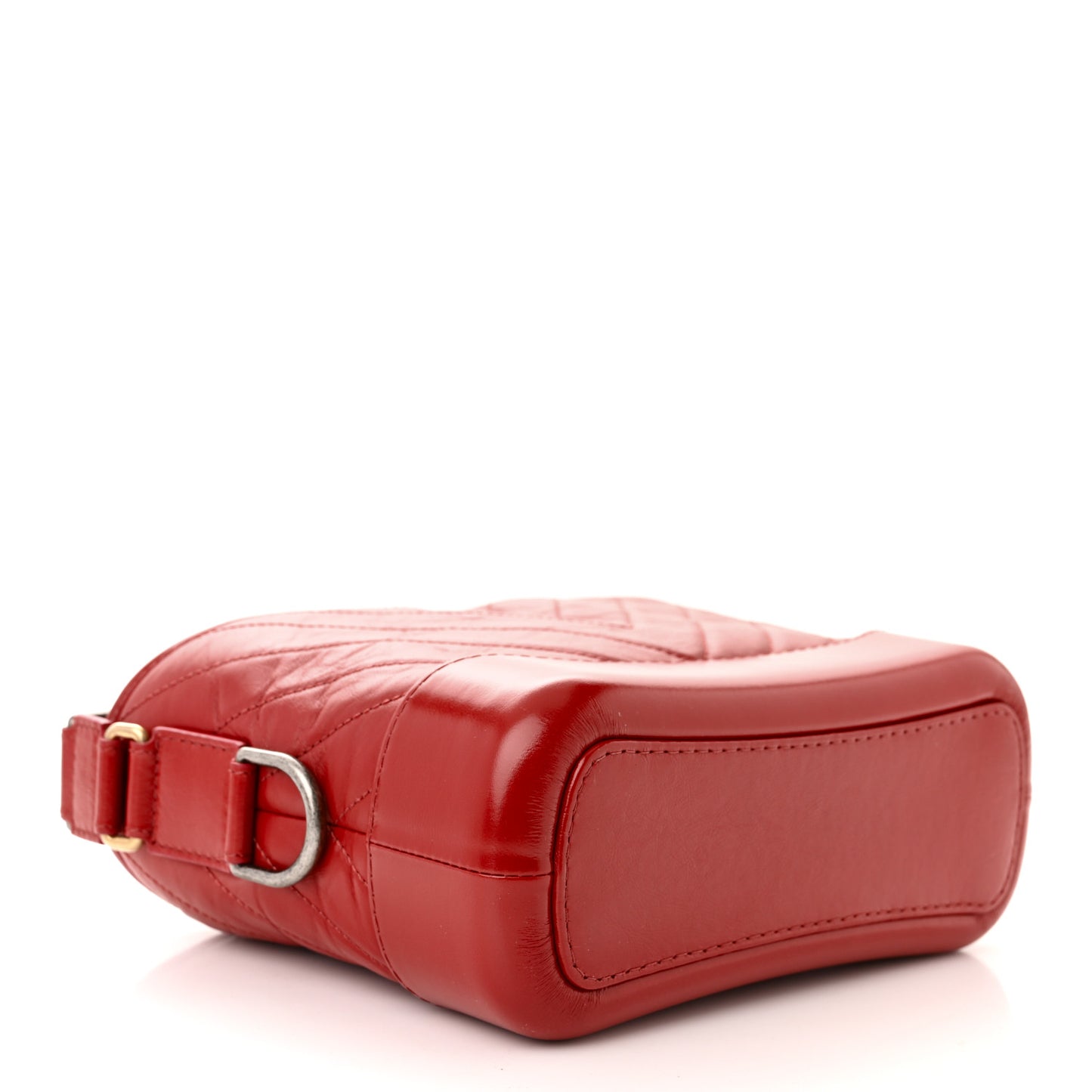 Aged Calfskin Chevron Quilted Small Gabrielle Hobo Red