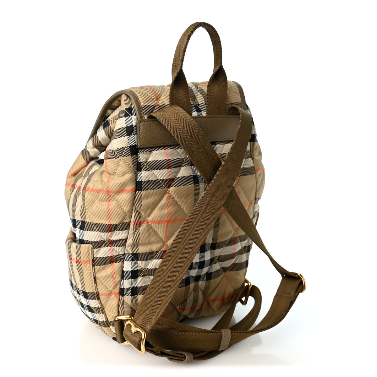 Burberry Nylon Check Horseshoe Backpack Sand Beige 3 of 11