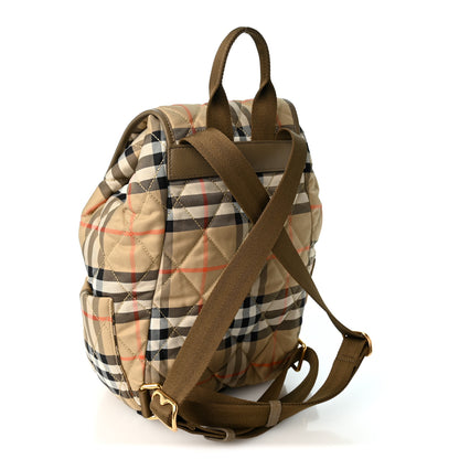 Burberry Nylon Check Horseshoe Backpack Sand Beige 3 of 11