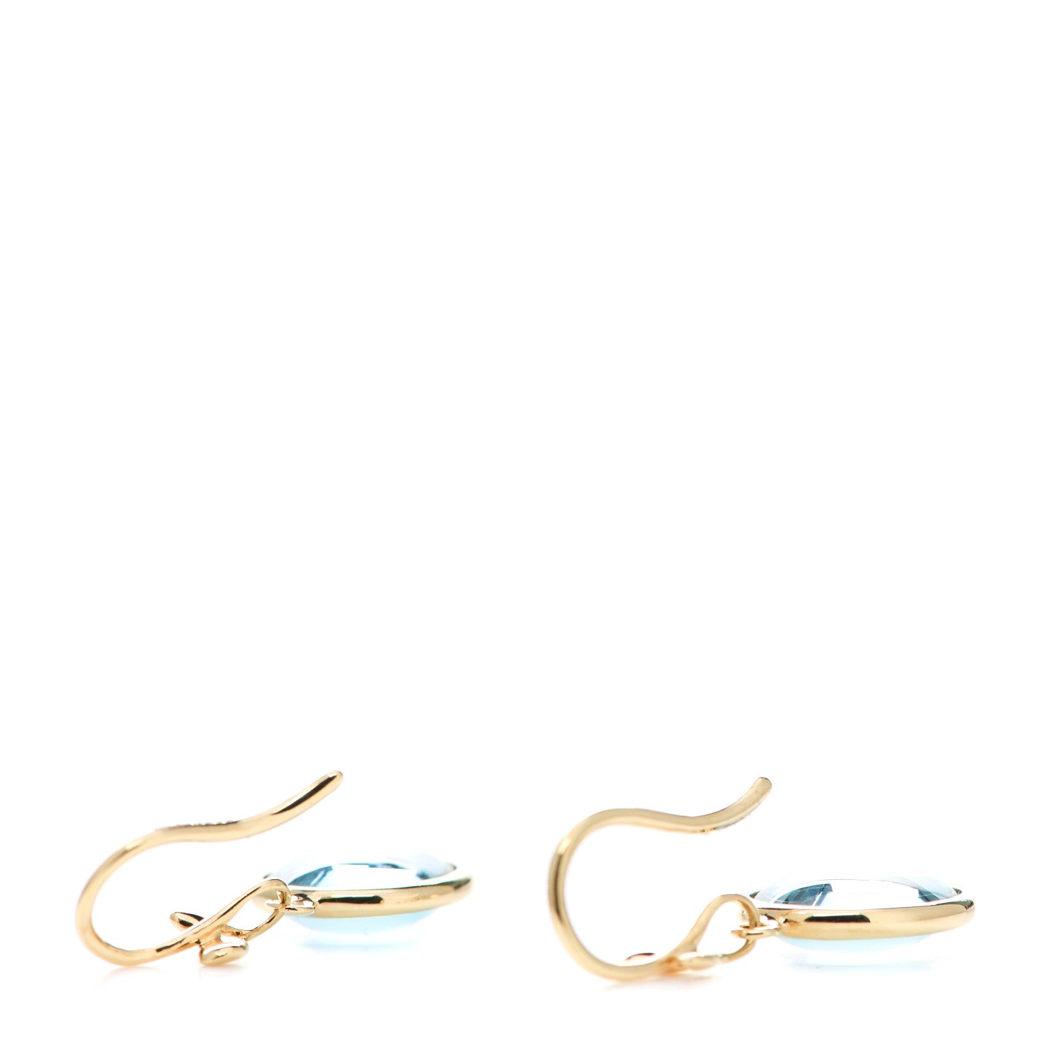 Tiffany 18K Yellow Gold Blue Topaz Paloma Picasso Olive Leaf Drop Earrings 3 of 5