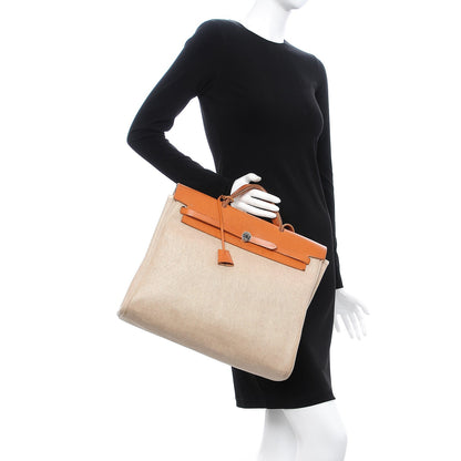 Hermes Toile Vache Calfskin Herbag 39 MM Natural 3 of 37