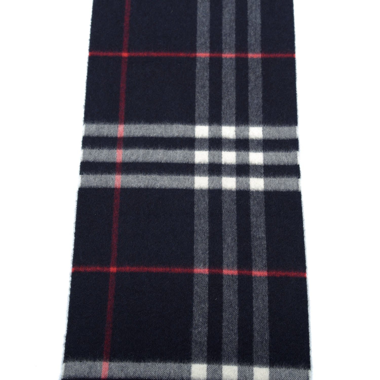 Burberry Cashmere Nova Check Fringe Scarf Blue 4 of 5