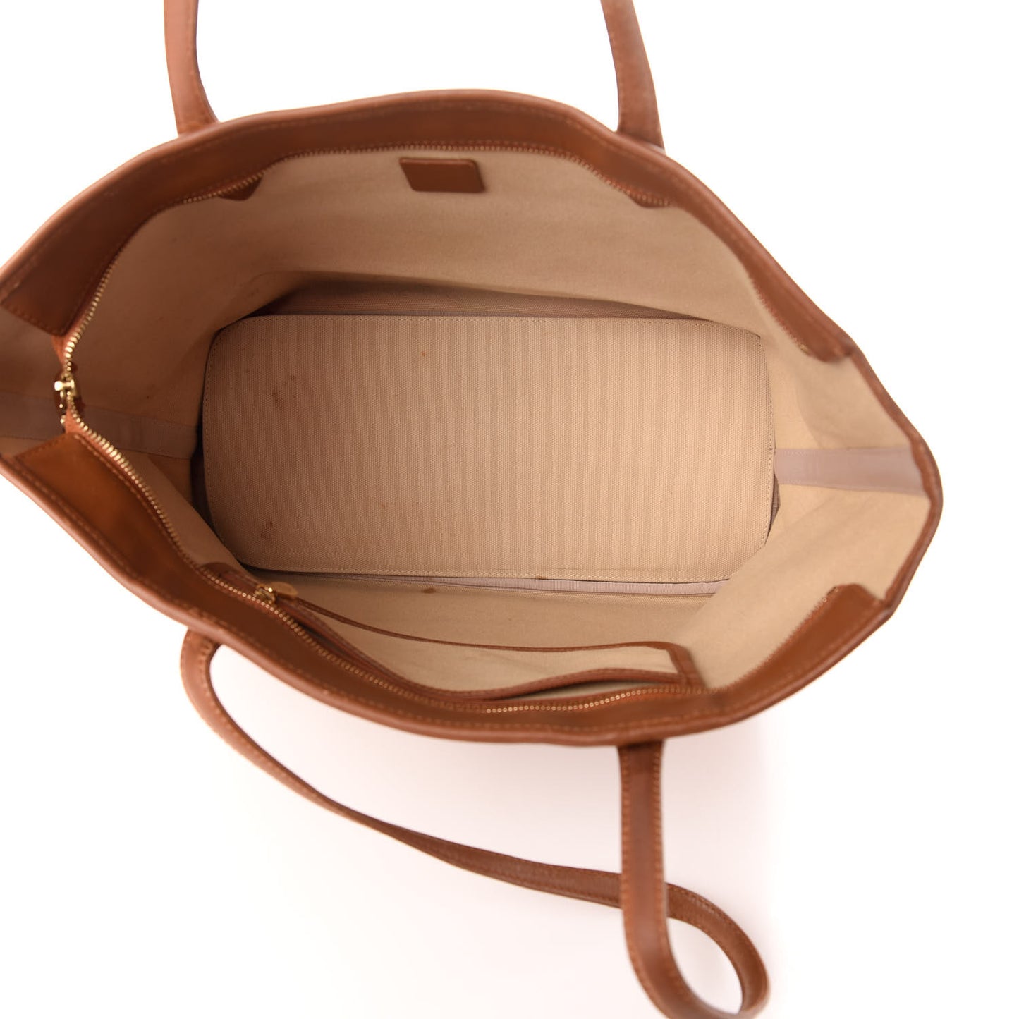 Visetos Dog Bone Striped Shopper Tote Cognac