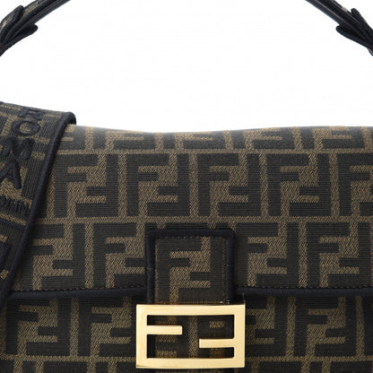Fendi Fabric Jacquard FF 1974 Medium Baguette Tobacco Moro Black 11 of 11