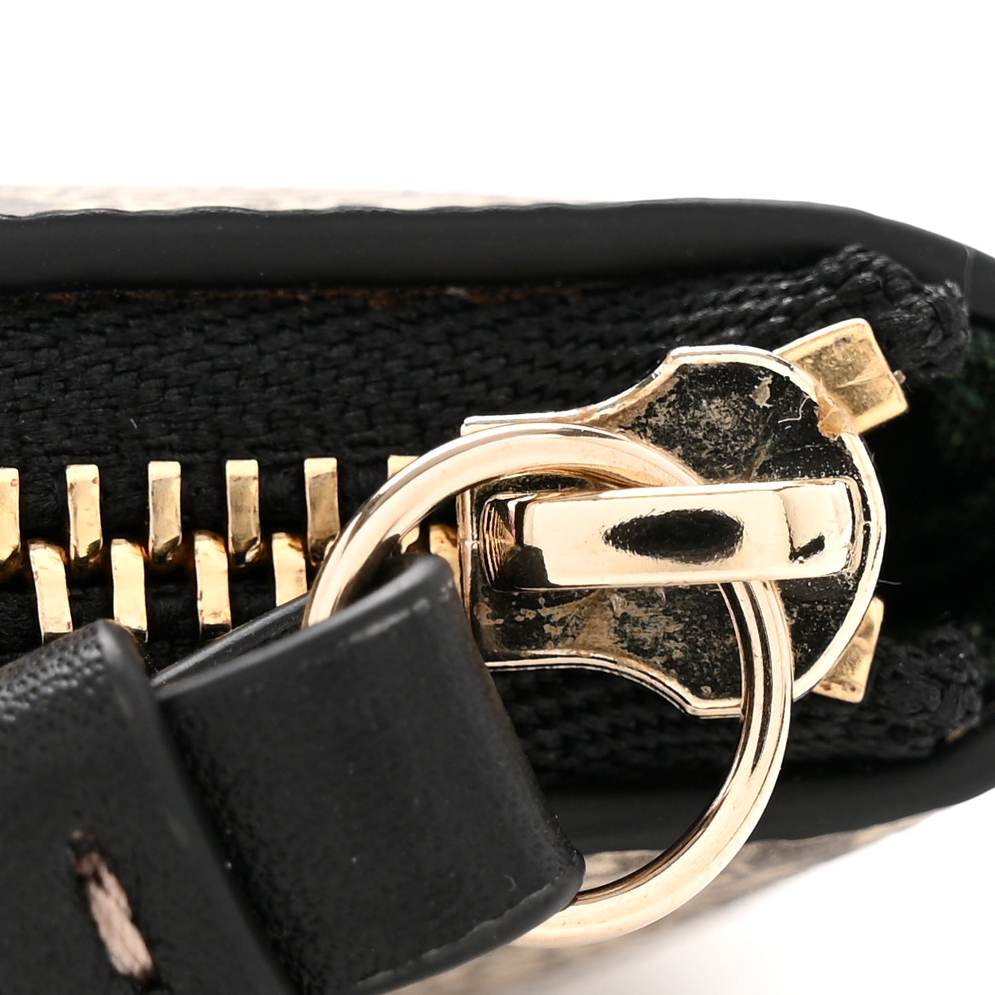 GG Supreme Monogram Selleria Key Case Beige Black