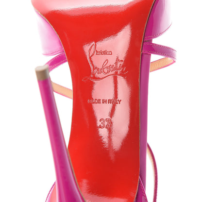 Christian Louboutin Patent Cross Blake 100 Pumps 37 Rose Indien 6 of 8