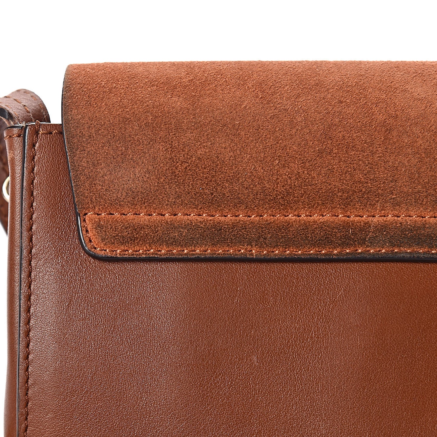 Suede Calfskin Small Faye Shoulder Bag Tobacco