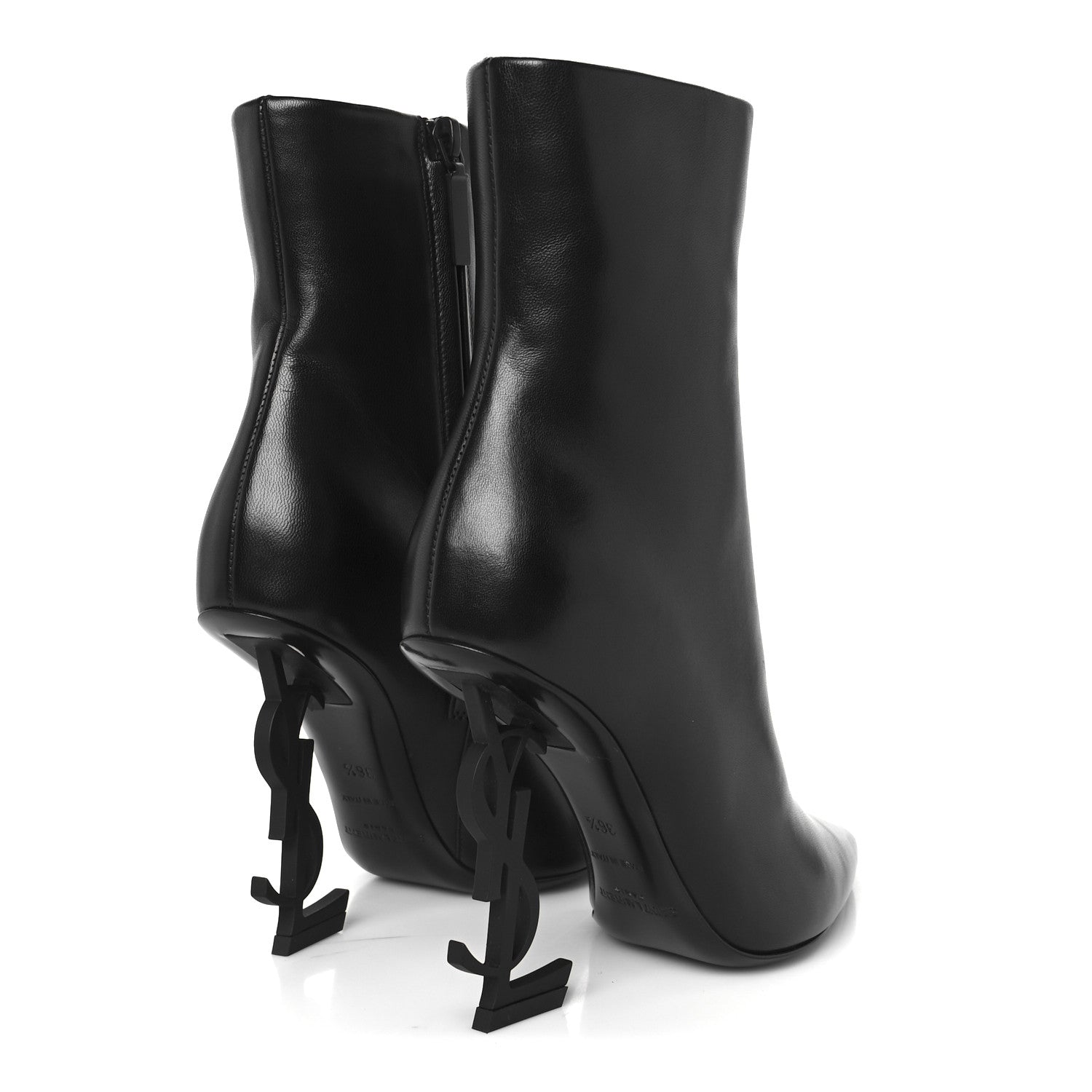Saint Laurent Calfskin Opyum Ankle Boots 36.5 Black 5 of 9