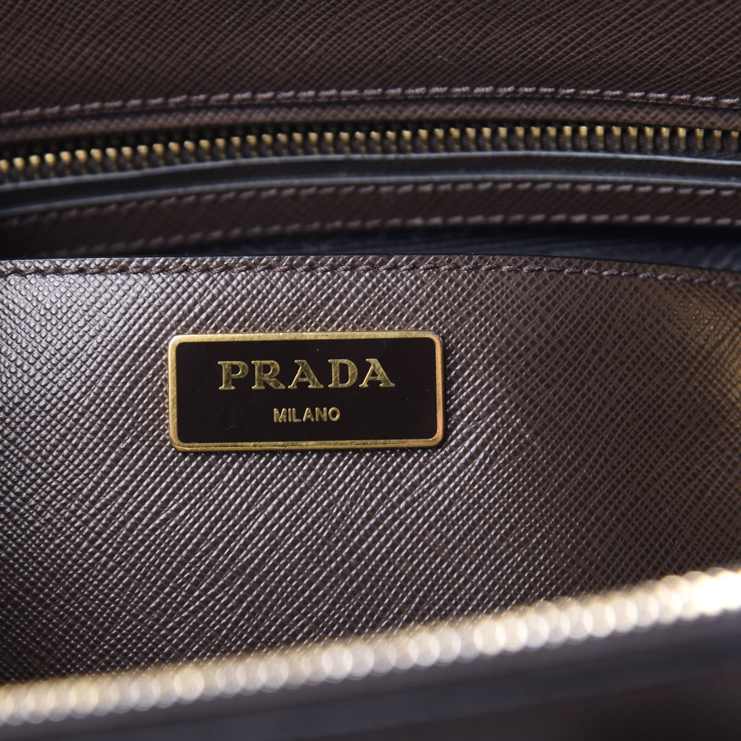Prada Saffiano Lux Bi-Color Medium Galleria Double Zip Tote Caffe Black 6 of 10
