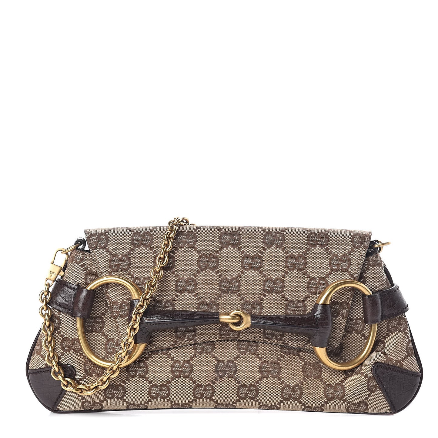 Monogram Horsebit Clutch Dark Brown