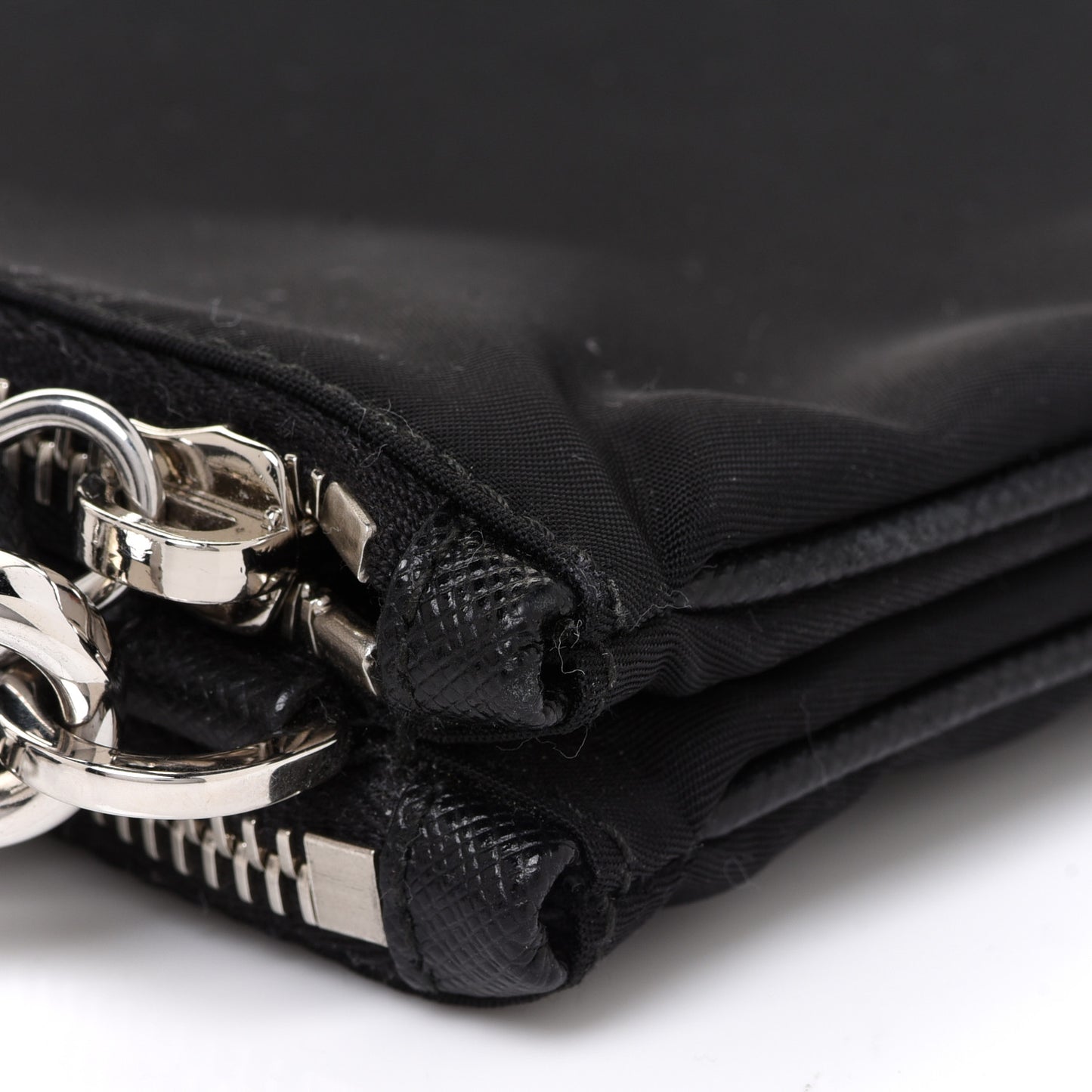Re-Nylon Saffiano Re-Edition 2000 Double Zip Crossbody Bag Black