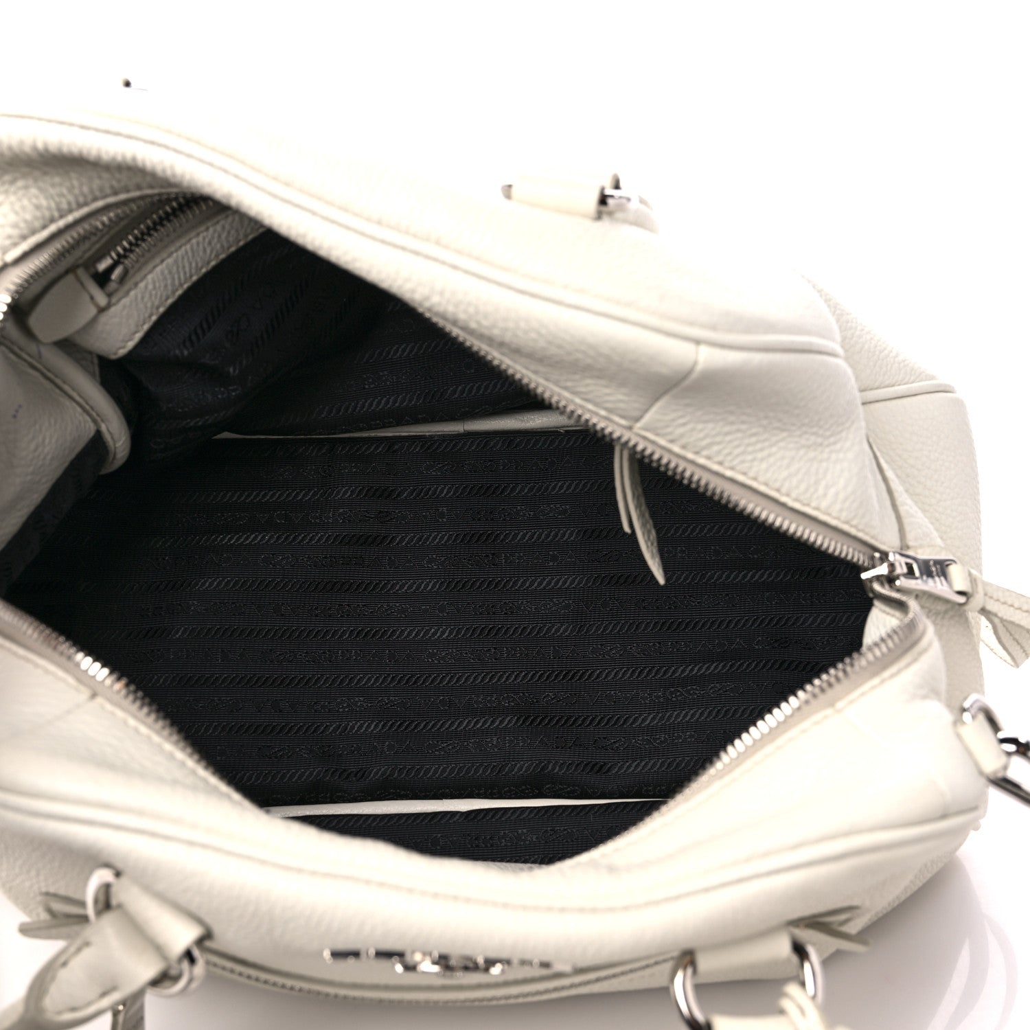Prada Vitello Phenix Bowling Bag Talco 5 of 21