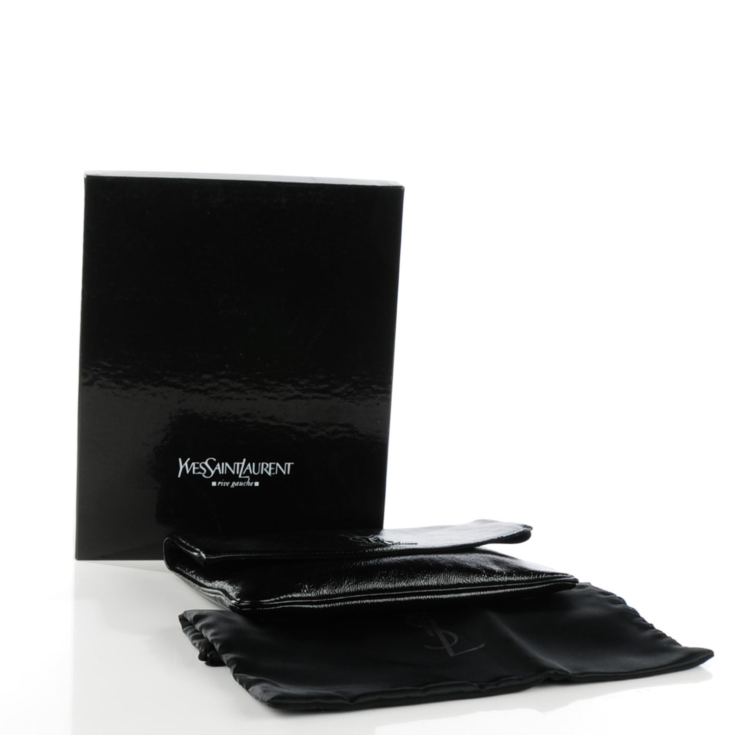 Textured Patent Calfskin Belle De Jour Pochette Clutch Black
