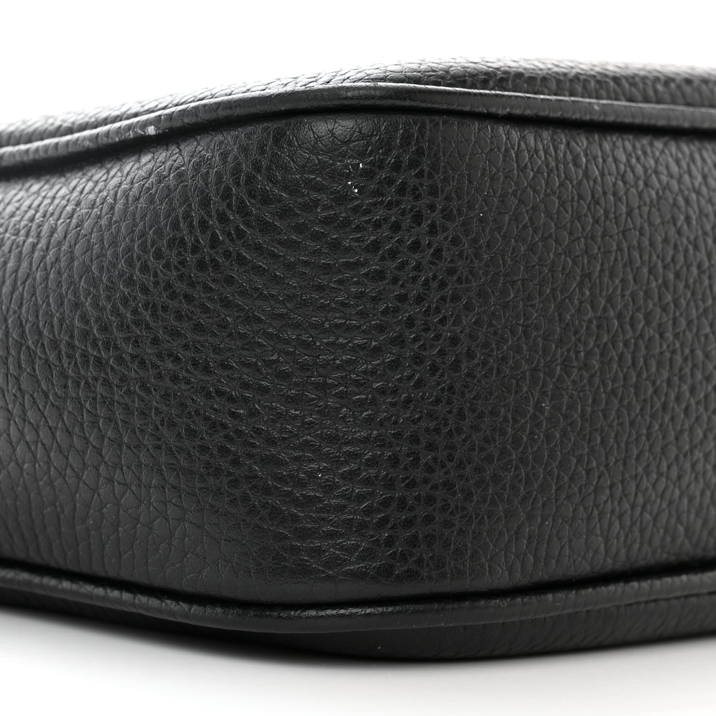 Pebbled Calfskin Small Soho Disco Bag Black