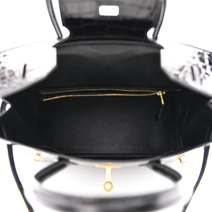 Hermes Shiny Niloticus Crocodile Birkin 30 Black 5 of 11