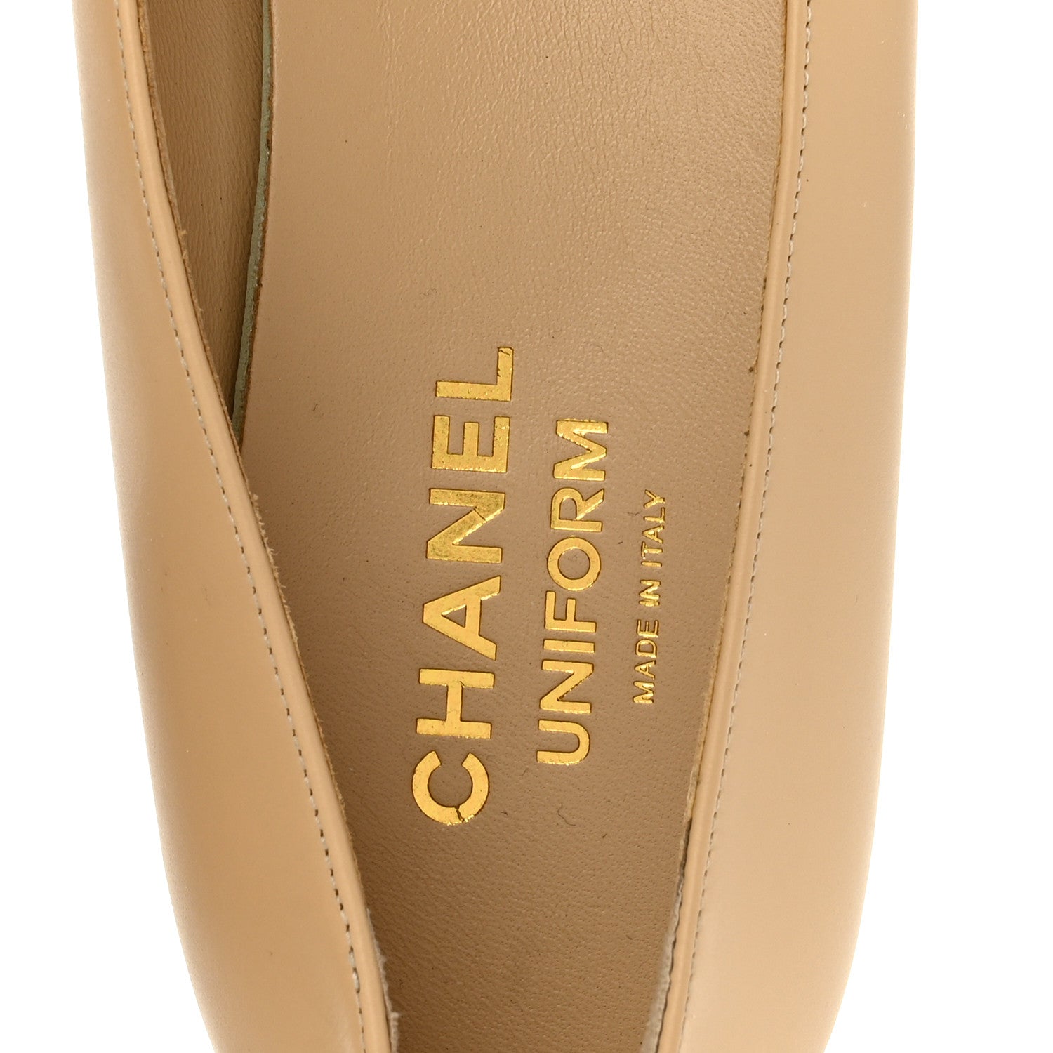 Chanel Lambskin Cap Toe CC Uniform Ballerina Flats 40 Beige Black 7 of 9