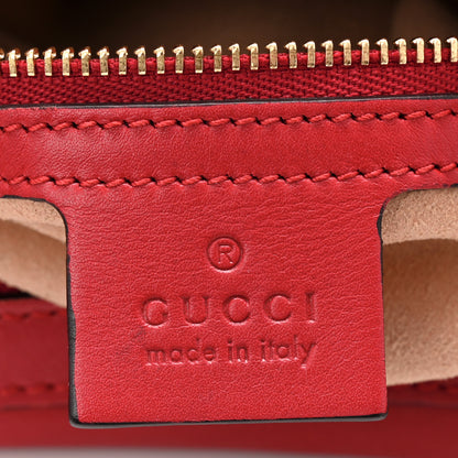 Gucci Apollo Calfskin GG Dadini Embroidered Chain Hobo Hibiscus Red 6 of 11