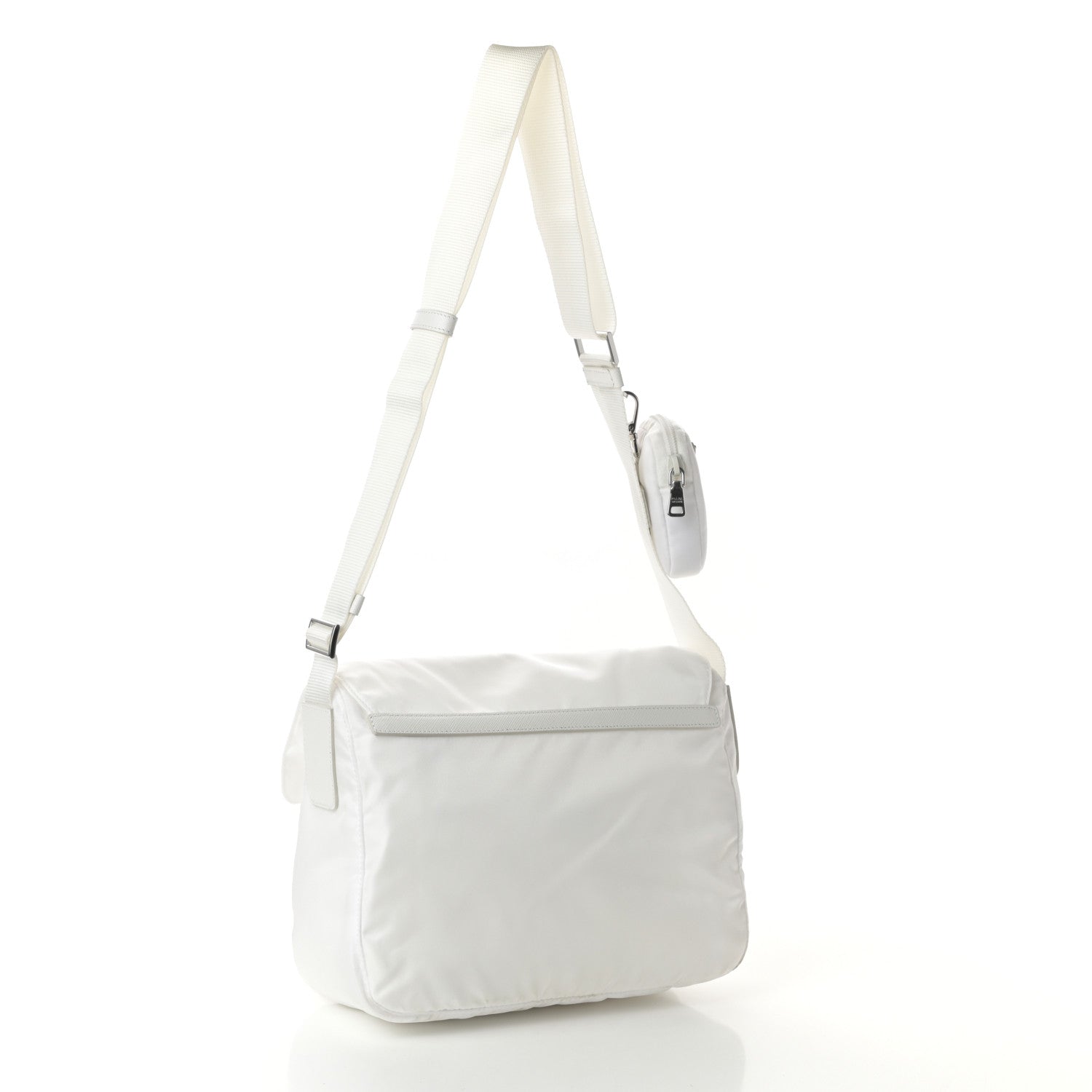 Prada Re-Nylon Single Pocket Messenger Bag White 3 of 10